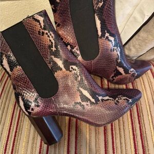 Donald J. Pliner Laila Purple and Black Ankle Boots